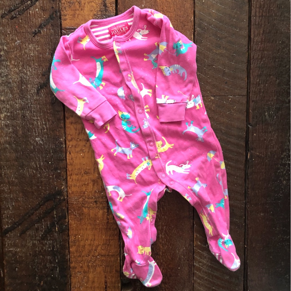 Joules Cats and Dogs Snap Footie